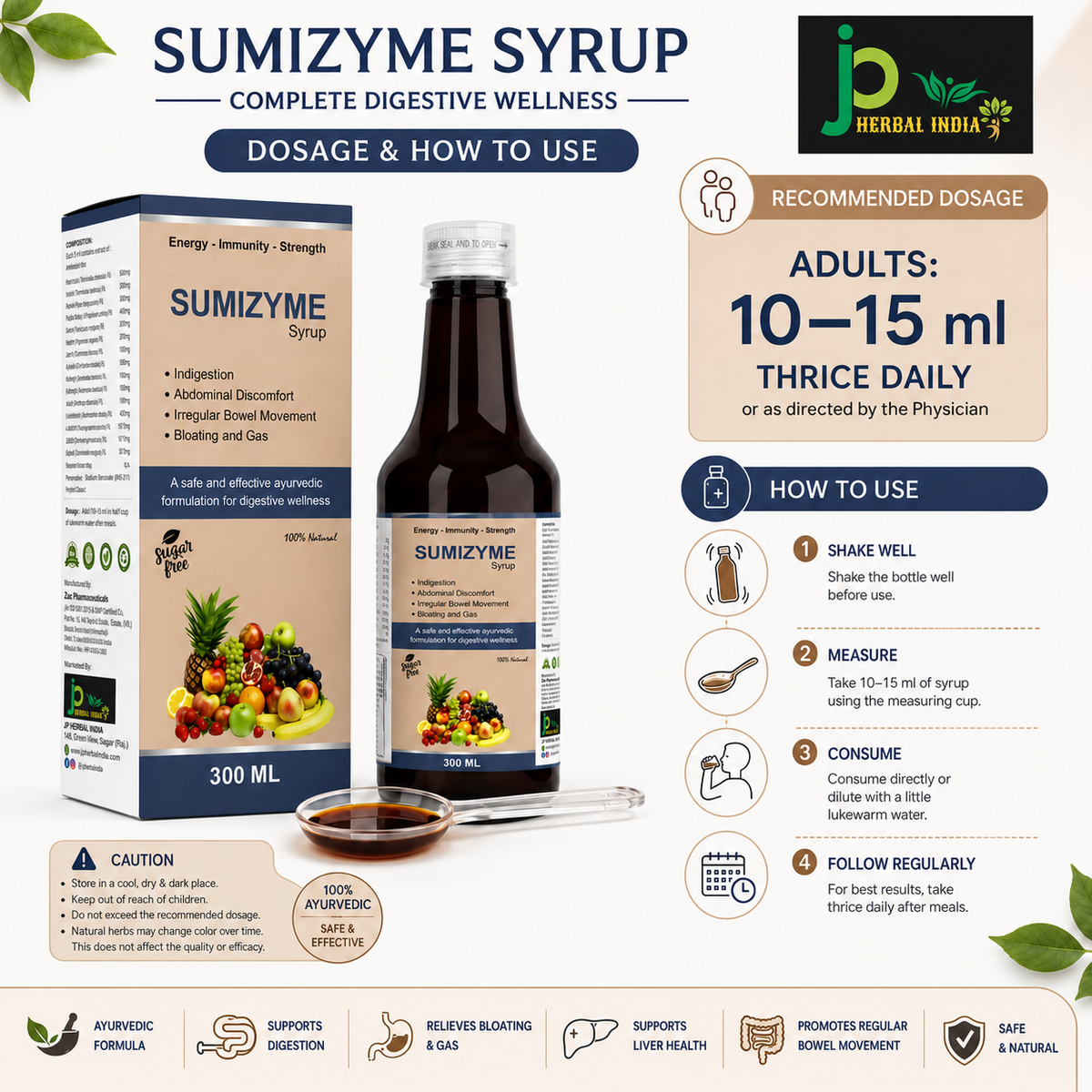 SUMIZYME Syrup 300ml – Ayurvedic Digestive Wellness Formula