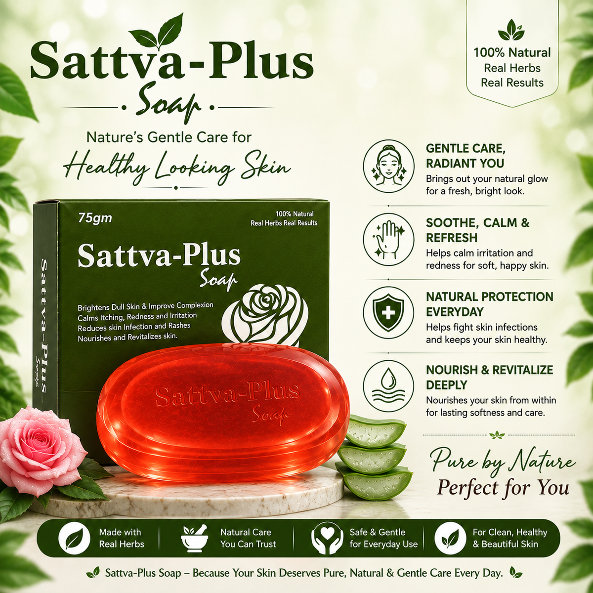 Sattva-Plus Ayurvedic Herbal Beauty Soap 75g