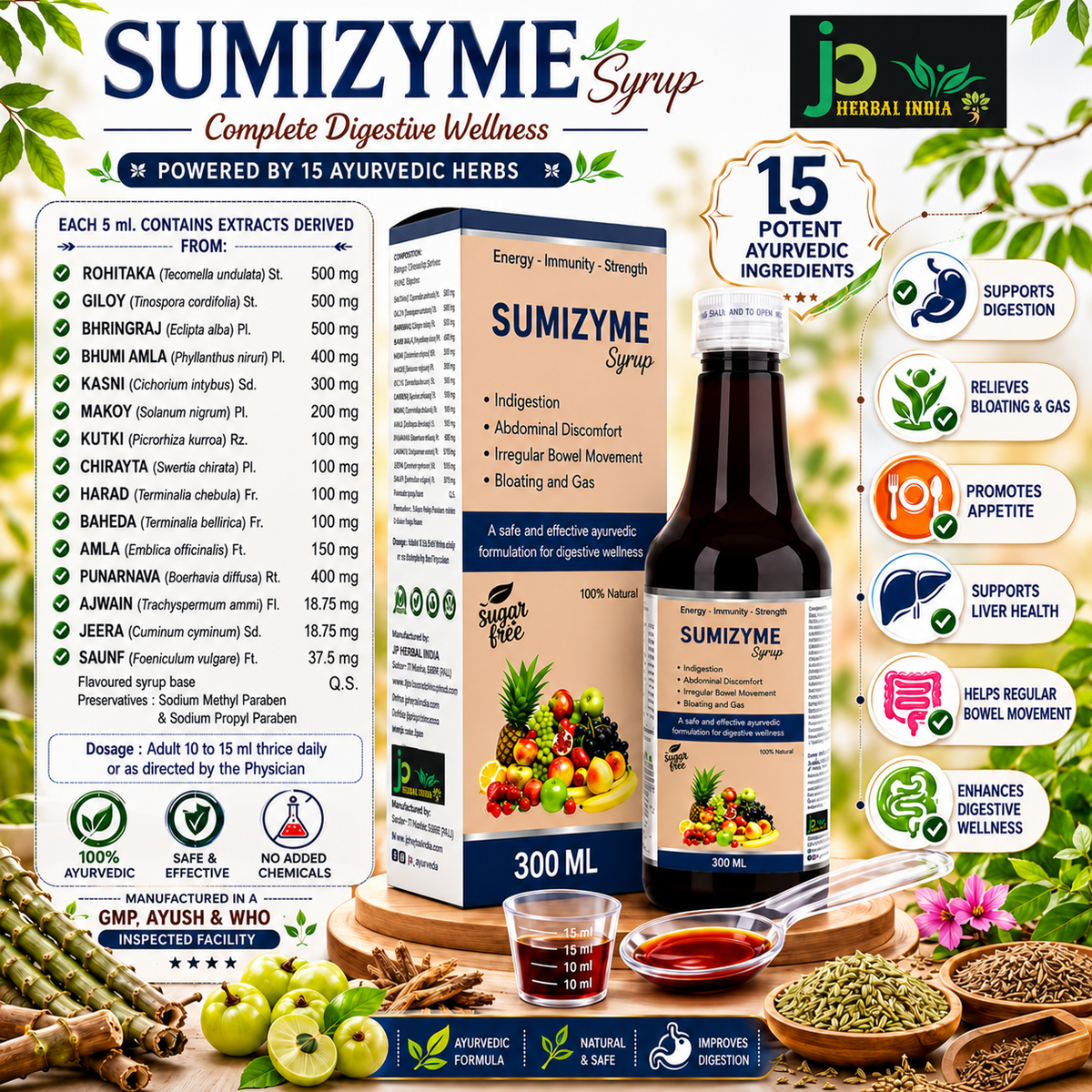 SUMIZYME Syrup 300ml – Ayurvedic Digestive Wellness Formula