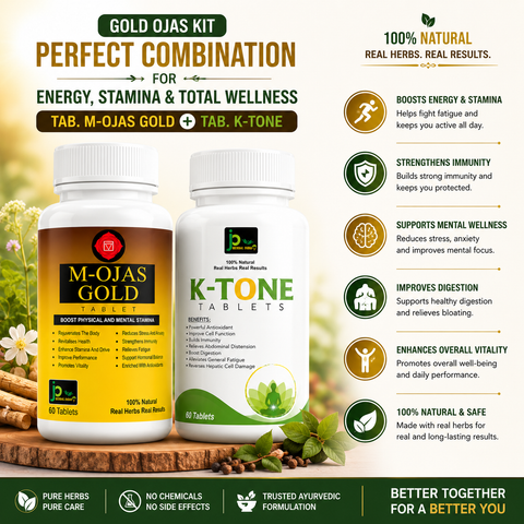 Gold Ojas Kit – M-OJAS Gold Tablets + K-TONE Tablets Combo