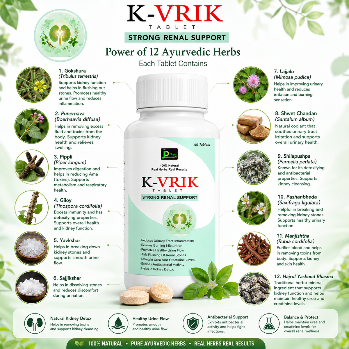K-VRIK Tablet | Ayurvedic Kidney & Urinary Wellness Support