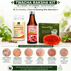 Twacha Raksha Kit | K-Bloom Tablets + Sumipure Syrup + Sattva-Plus Soap