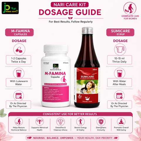 Nari Care Kit | M-FAMINA Capsules + SUMICARE Female Tonic Combo
