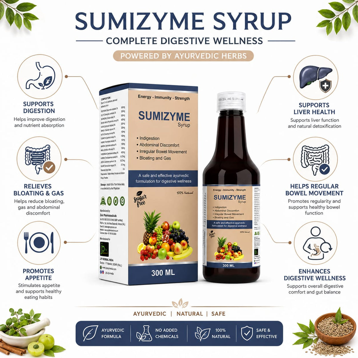 SUMIZYME Syrup 300ml – Ayurvedic Digestive Wellness Formula