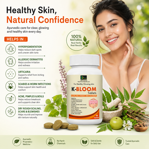 K-BLOOM Tablets – Ayurvedic Skin Wellness & Blood Purifier Tablets