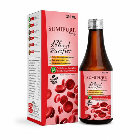 SUMIPURE Blood Purifier Syrup | Ayurvedic Blood Cleanser for Healthy & Glowing Skin | Sugar Free | 300 ml