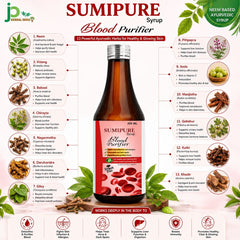 SUMIPURE Blood Purifier Syrup | Ayurvedic Blood Cleanser for Healthy & Glowing Skin | Sugar Free | 300 ml