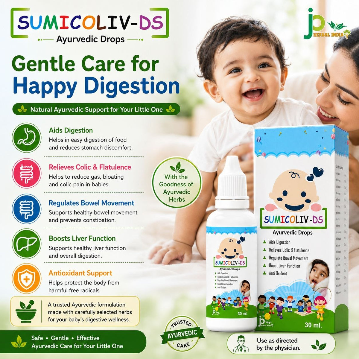 SUMICOLIV-DS Ayurvedic Drops for Digestive &amp; Liver Support (30 ml)