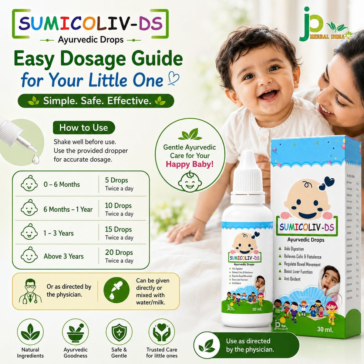 SUMICOLIV-DS Ayurvedic Drops for Digestive &amp; Liver Support (30 ml)