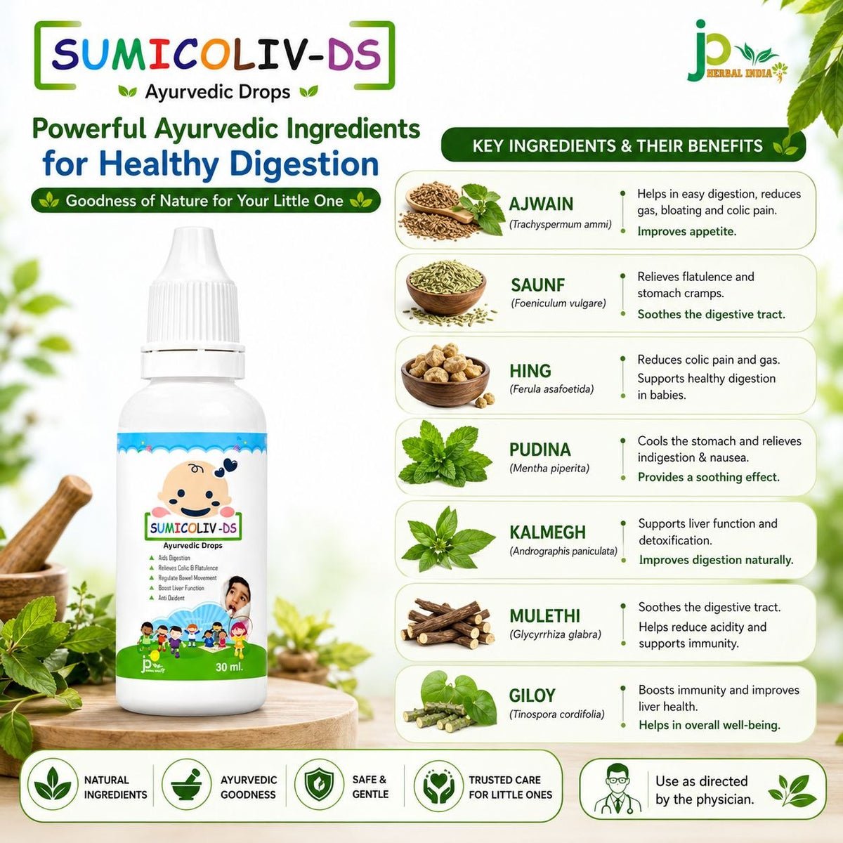 SUMICOLIV-DS Ayurvedic Drops for Digestive &amp; Liver Support (30 ml)