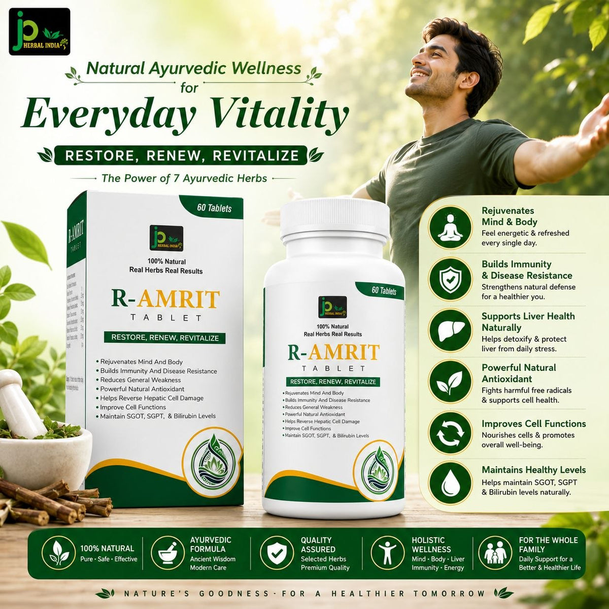 R-AMRIT Tablet | Ayurvedic Proprietary Formula | 60 Tablets