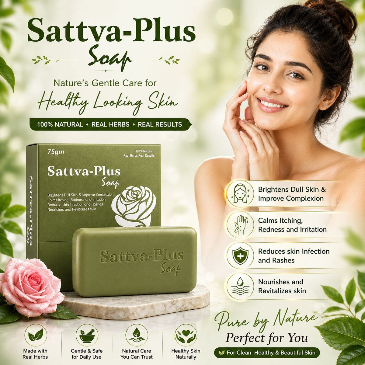 Sattva-Plus Ayurvedic Herbal Beauty Soap 75g