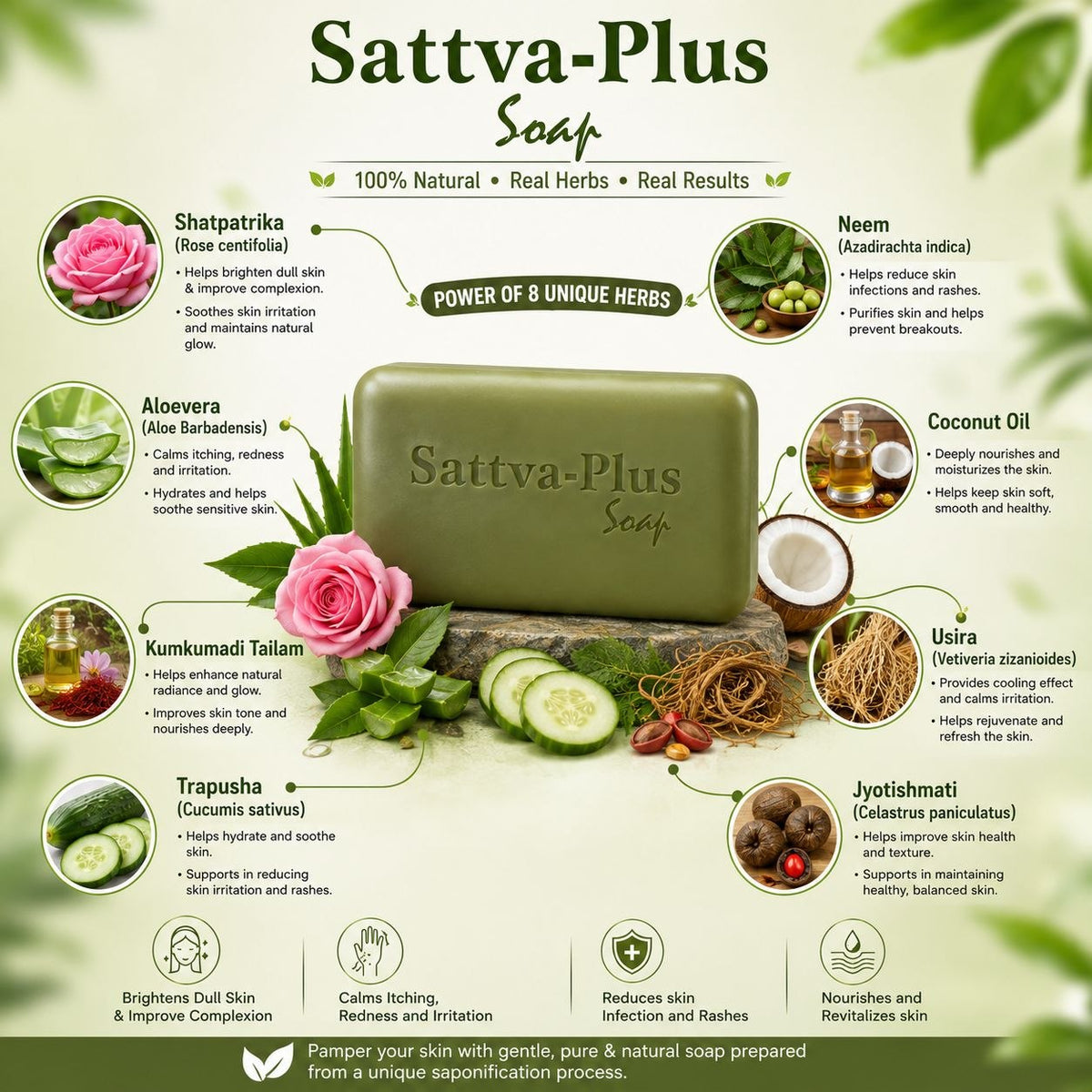 Sattva-Plus Ayurvedic Herbal Beauty Soap 75g