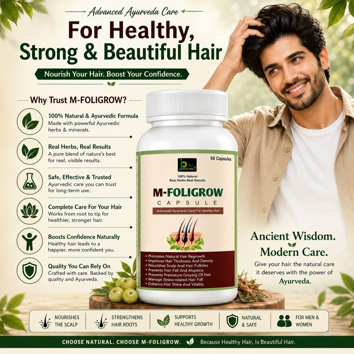 M-FOLIGROW Capsule – Ayurvedic Hair Growth &amp; Hair Nourishment Formula