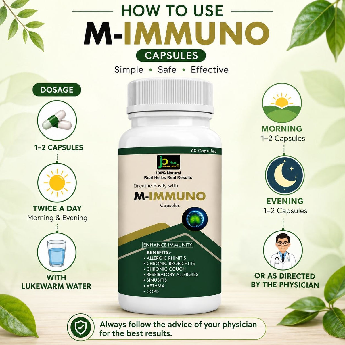 M-IMMUNO Capsules | Ayurvedic Immunity &amp; Respiratory Wellness Support