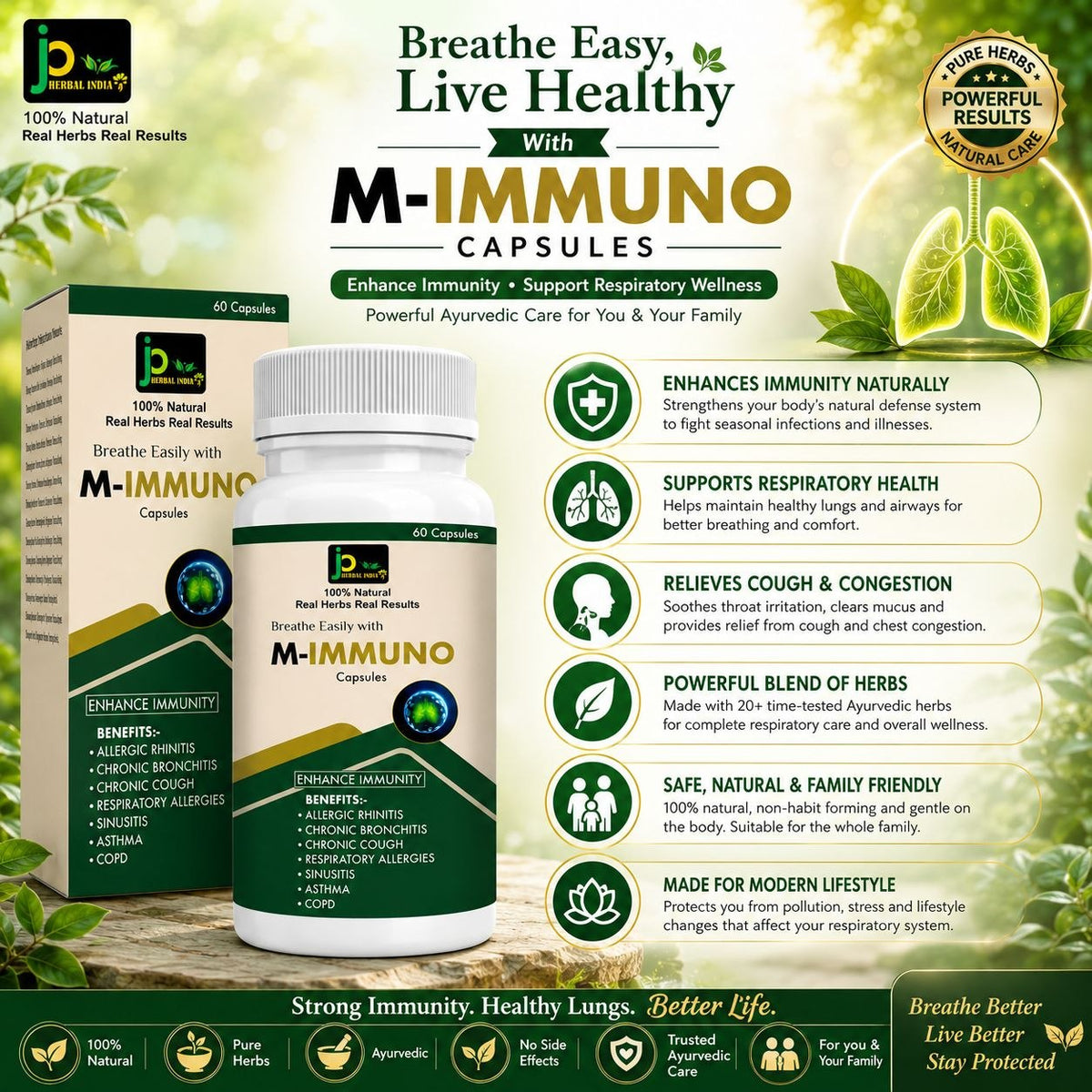 M-IMMUNO Capsules | Ayurvedic Immunity &amp; Respiratory Wellness Support