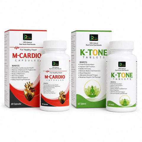 HRIDYA AMRIT KIT | M-CARDIO Capsules (60 Caps) + K-TONE Tablets (60 Tabs) | Ayurvedic Heart Wellness Combo