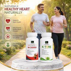 HRIDYA AMRIT KIT | M-CARDIO Capsules (60 Caps) + K-TONE Tablets (60 Tabs) | Ayurvedic Heart Wellness Combo