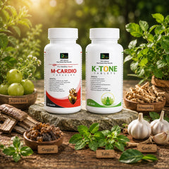 HRIDYA AMRIT KIT | M-CARDIO Capsules (60 Caps) + K-TONE Tablets (60 Tabs) | Ayurvedic Heart Wellness Combo