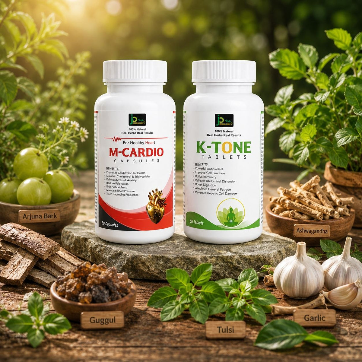 HRIDYA AMRIT KIT | M-CARDIO Capsules (60 Caps) + K-TONE Tablets (60 Tabs) | Ayurvedic Heart Wellness Combo